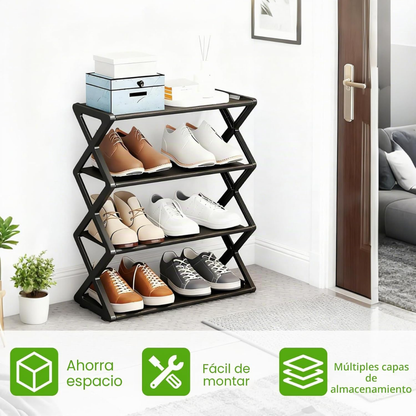 Zapatero plegable de 4 niveles para el hogar