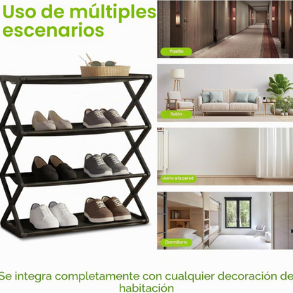 Zapatero plegable de 4 niveles para el hogar