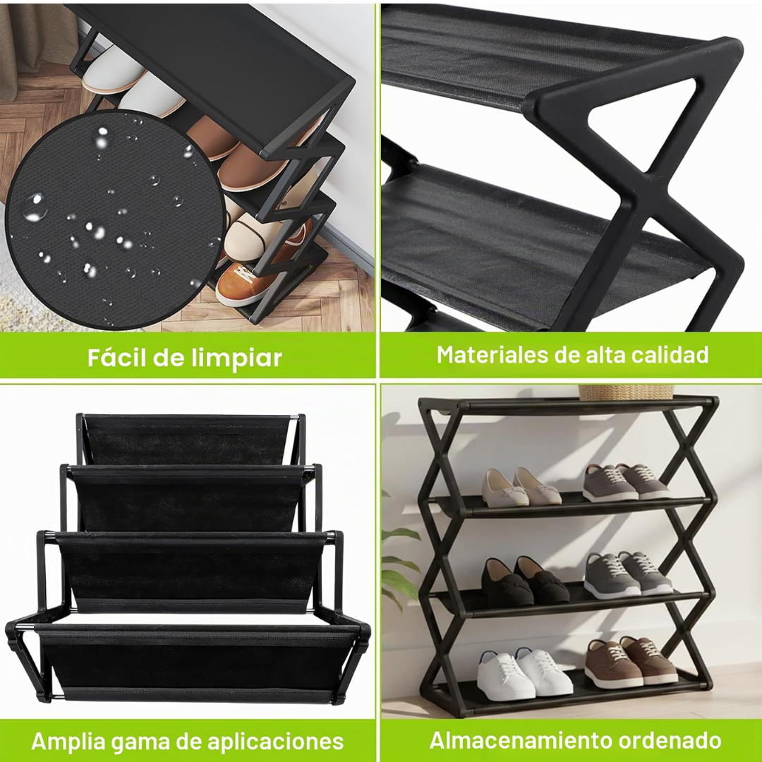 Zapatero plegable de 4 niveles para el hogar