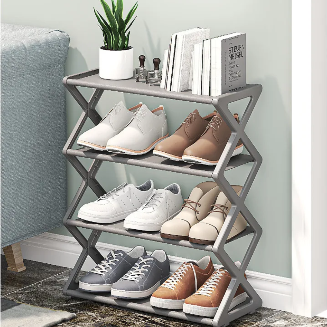 Zapatero plegable de 4 niveles para el hogar