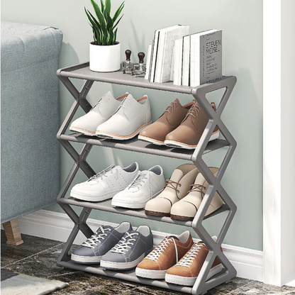 Zapatero plegable de 4 niveles para el hogar